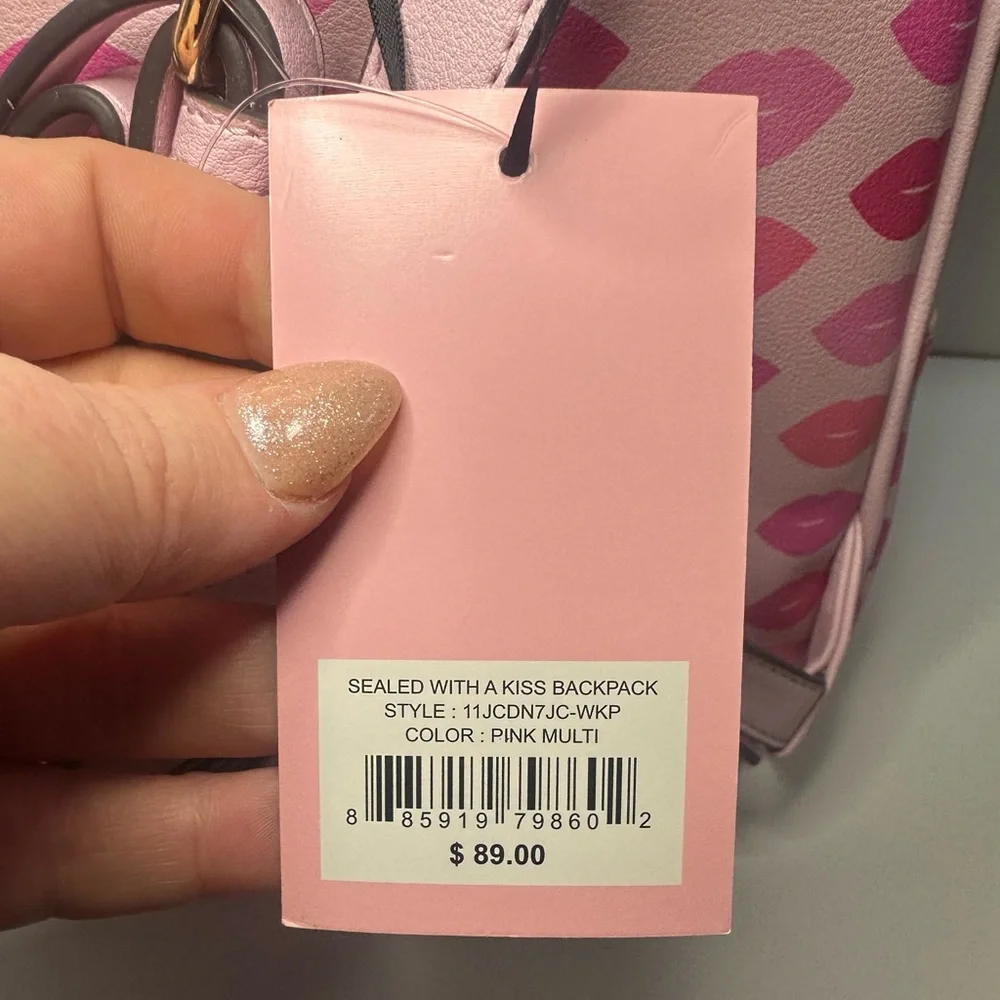 Juicy Couture New Sealed with a Kiss Backpack in Pink Faux Leather - NWT